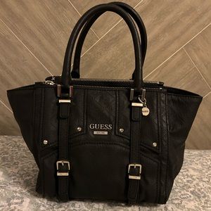 GUESS Black Leather Tote Bag